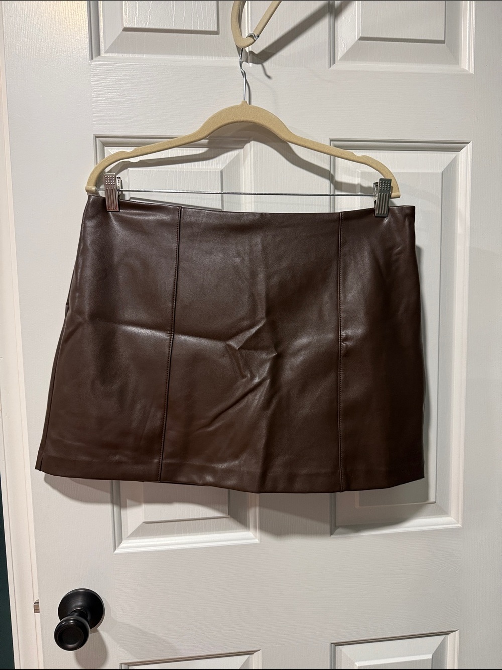 Abercrombie & Fitch Dark Brown Faux Leather Mini Skirt